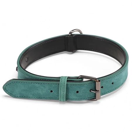 Läderhalsband Turkos
