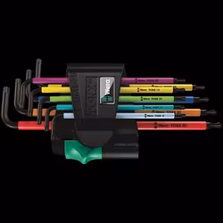 WERA 967 SPKL/9 TORX BO Multicolour L-key set for tamper-proof, BlackLaser 967 SPKL TORX® BO Multico