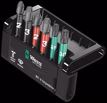 WERA Bit-Check 6 Impaktor 1 Bits for PH/PZ/TX screws 851/4 IMP DC 1 x PH 2x50; 1 x PH 3x50;855/4 IMP