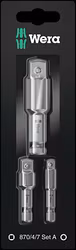 WERA 870/4/7 Set A SB Adaptor-set 870/4 1 x 1/4"x50; 1 x 3/8"x50;870/7 1 x 1/2"x75;