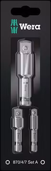 WERA 870/4/7 Set A SB Adaptor-set 870/4 1 x 1/4"x50; 1 x 3/8"x50;870/7 1 x 1/2"x75;