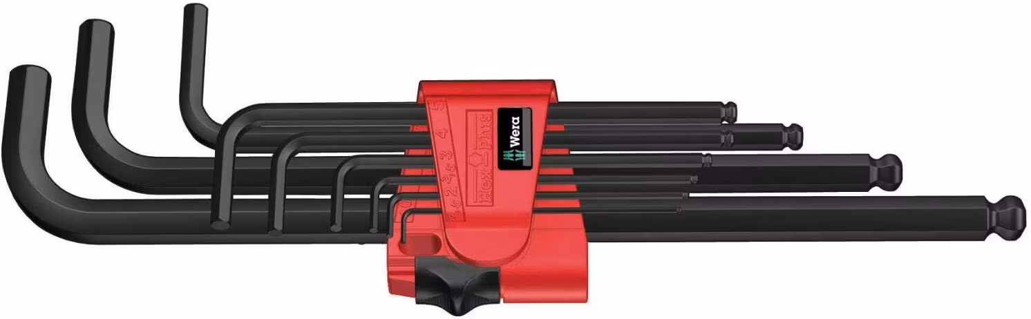 WERA 950 PKL/9 BM N L-key set, metric, BlackLaser 950 PKL BM 1 x 1,5x90; 1 x 2,0x100; 1 x 2,5x112; 1