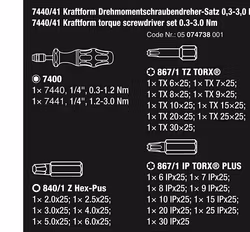 WERA 7440/41 Kraftform torque screwdriver set 7400 1 x 7440, 1/4", 0,3-1,2 Nm; 1 x 7441, 1/4", 1,2-3