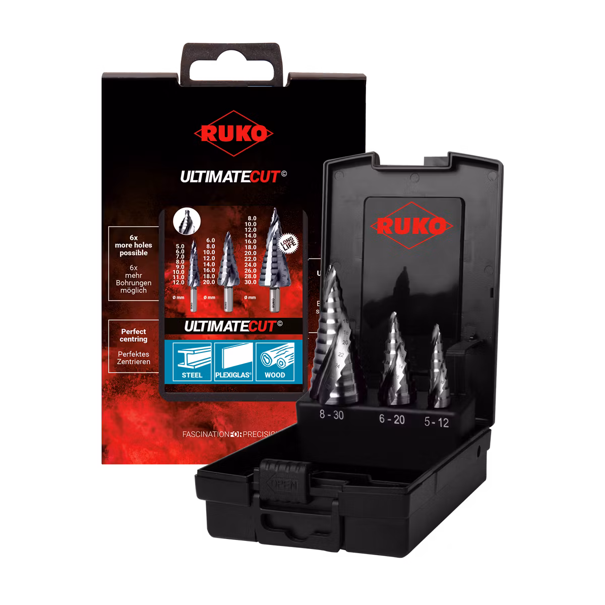 RUKO Stegborrset 5-30 mm. Ultimatecut Flowstep