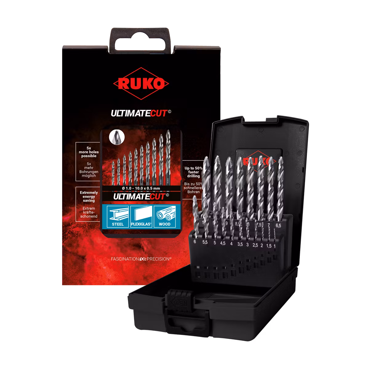 RUKO Ultimatecut Spiralborr Flowstep 1-10 mm