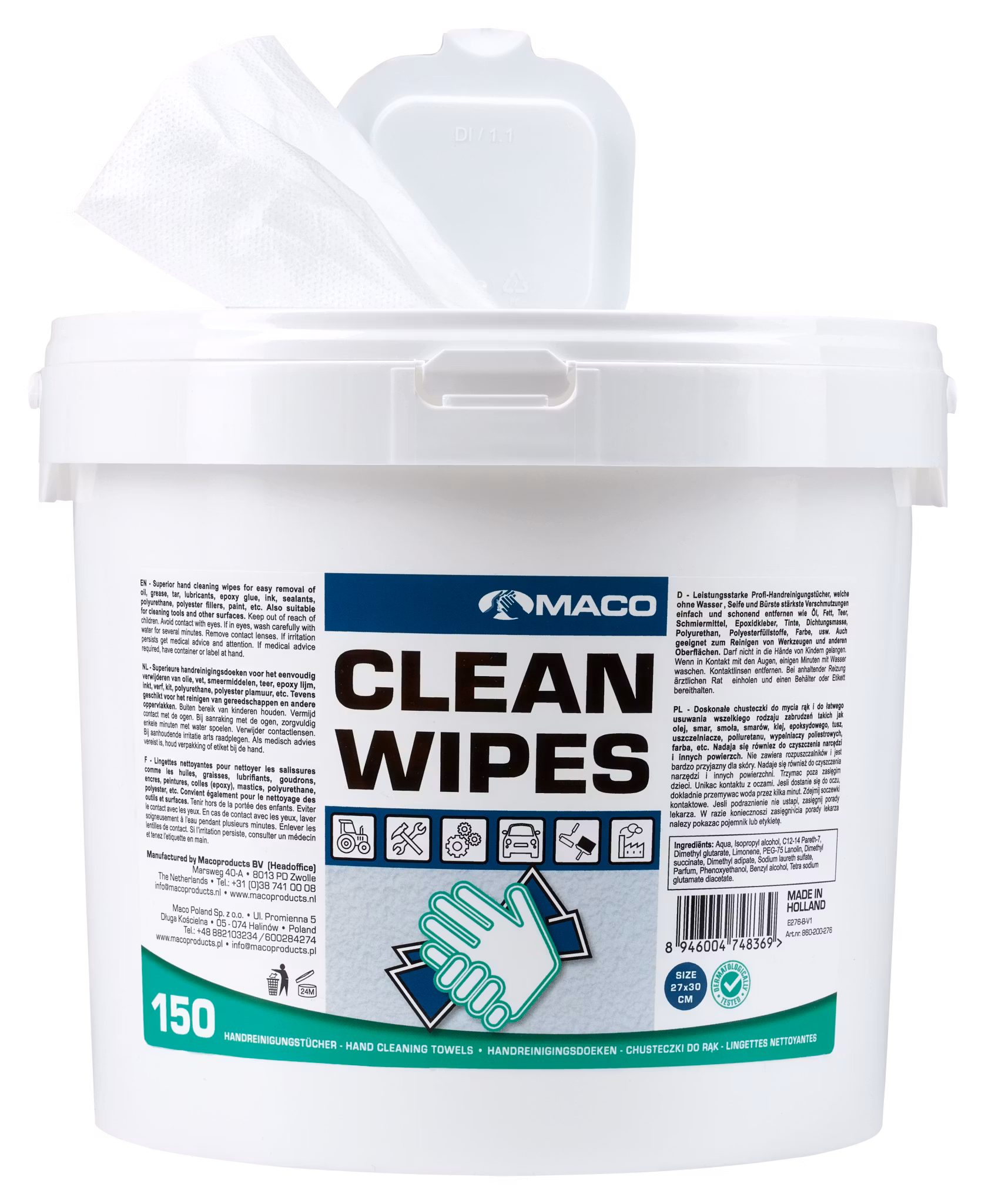 MACO Clean Wipes Extreme Vit 150st