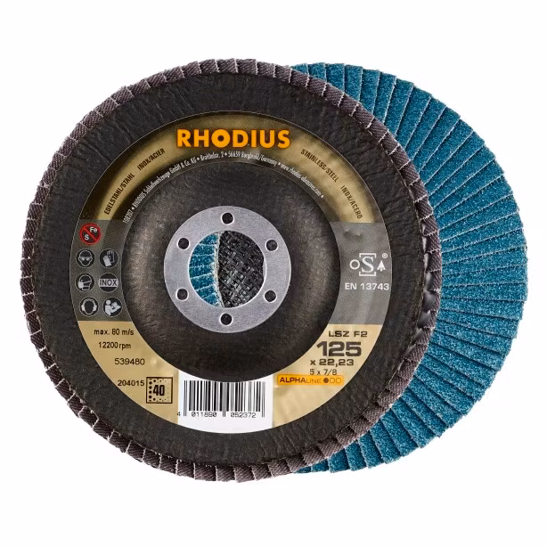 RHODIUS LSZF2 Lamellslipskiva 125x22,23 K40 ALPHA (10/förp)