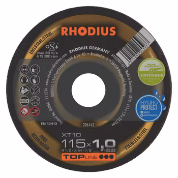 RHODIUS XT10 Kapskiva 115x1,0x22,23 (50 stk förp)