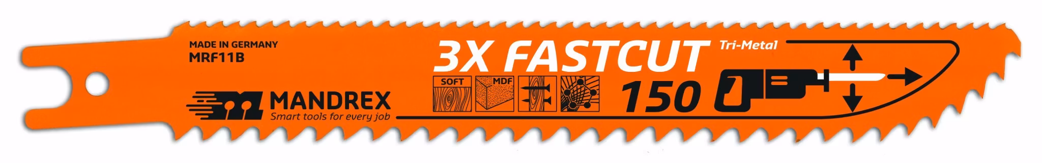 MANDREX 3X-FASTCUT Reciprocating Blade - 150  (2st/förp