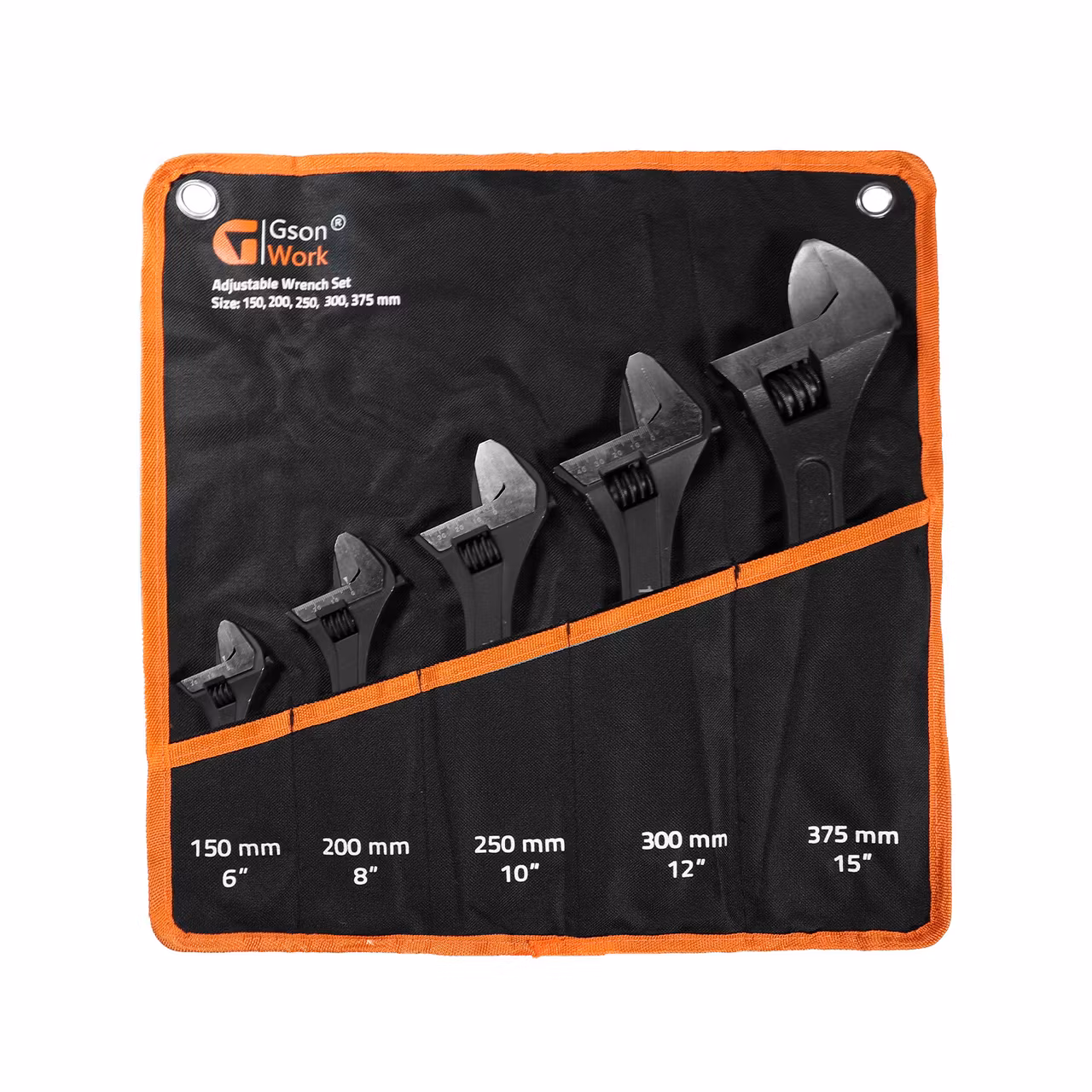 Adjustable Wrench Set 5 st 6,8,10,12,15"
