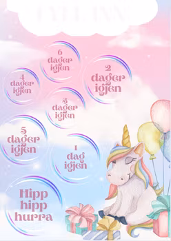 Enhjørning -Bursdagsplakat