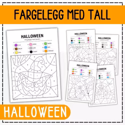 Fargelegg med tall - Halloween