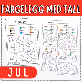 Fargelegg med tall - jul