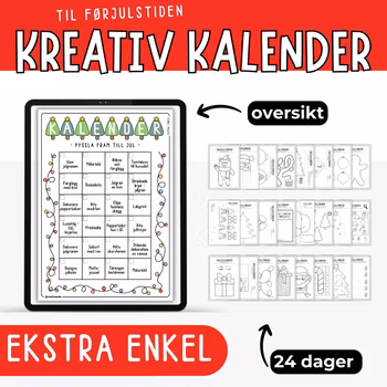 Kreativ julekalender 24 aktiviteter - Ekstra enkel