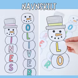 Navnskilt - snømann