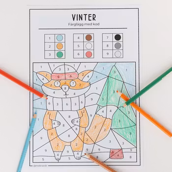 Fargelegg med tall - vinter