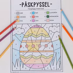 Fargelegg med tall -påske