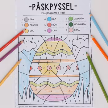 Fargelegg med tall -påske