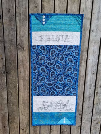 Vinterlig løper med stitchery
