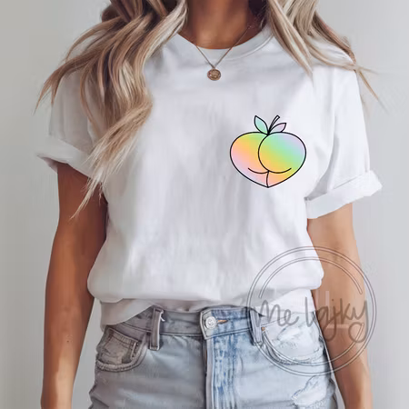 T-shirt - Rainbow peach