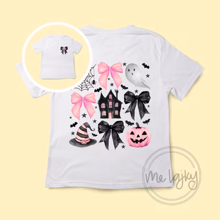 Barn-T-shirt – Spöken, Rosetter, och Häxiga Halloween-detaljer