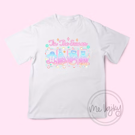 Jul-T-shirt – ‘Tis the Season’ med neonmotiv