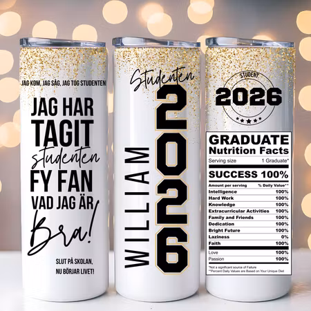 Skinny tumbler - Studenten 2026 Versaler