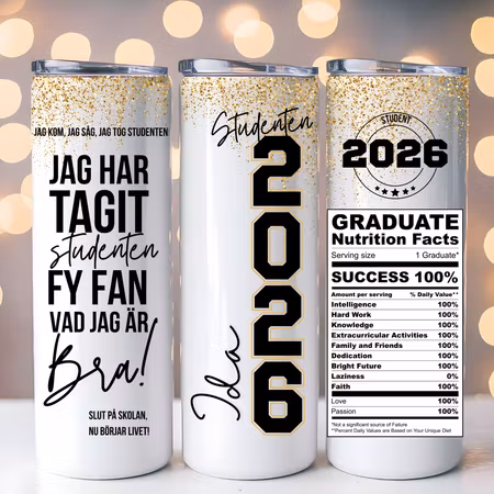 Skinny tumbler - Studenten 2026 Handstil