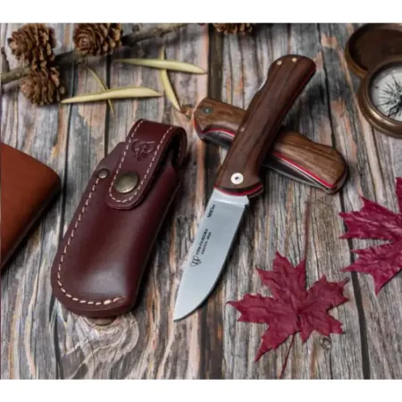 Cudeman Pandora 389-GF handgjord fällkniv 8 cm – rött ädelträ, Böhler N690Co & back lock