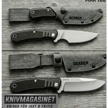 Gerber Downwind knivset grå – Drop Point 11,5 cm & Caper 8 cm med canvasslidor