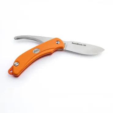 EKA SwedBlade G6 Orange – jaktkniv 9,5 cm med buköppnare, isärtagbar