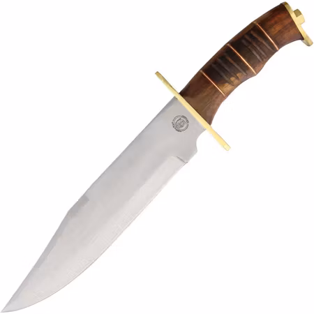 Westernkniv med tillhörande knivslida i äkta brunt läder