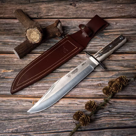 Cudeman JBK Bowiekniv 38 cm knivslida av äkta läder