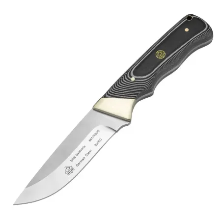 PUMA SGB Badlands G10 jaktkniv 10 cm – svart handtag och läderslida