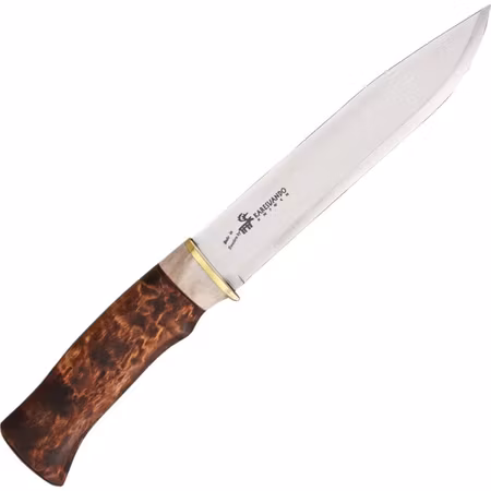 Karesuandokniven  Large Hunter brun stor svenskt hantverk.