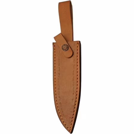 Liten och smidig Bowie kniv med ben handtag och läder slida.