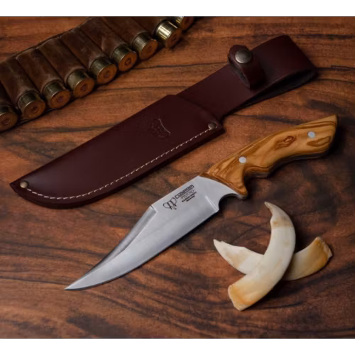 Vacker Jaktkniv med trä handtag Cudeman Pistol