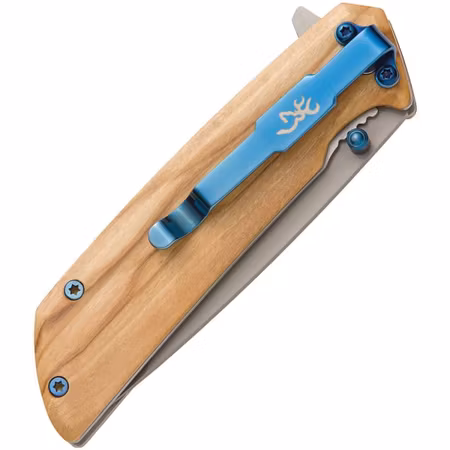 Fällkniv EDC olivträ D2 stål för vardagsbruk Browning Linerlock