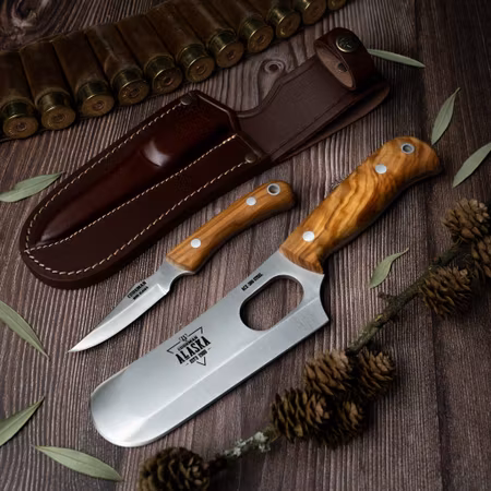 Cudeman Alaska 161-L I Kniv set Olivträ