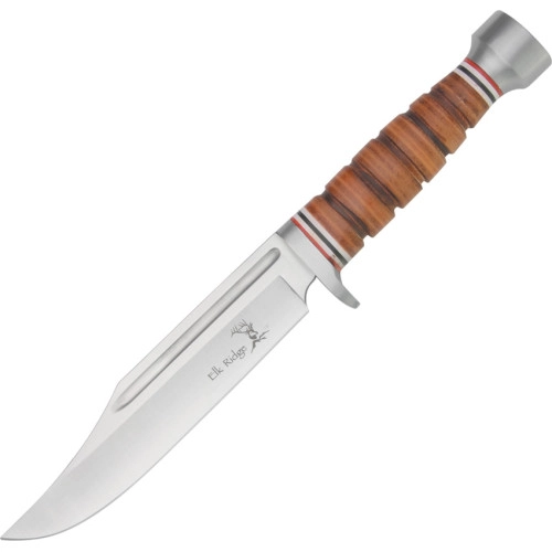 Stor Jaktkniv Elk Ridge Large Hunter - 30 cm Läderhandtag | Knivmagasinet