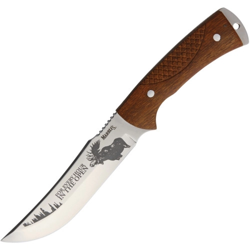 Jaktkniv 26cm Graverad Älg - Full Tang & Trä | Knivmagasinet