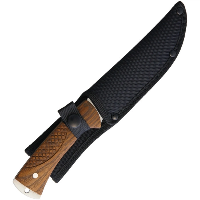 Jaktkniv 26cm Graverad Älg - Full Tang & Trä | Knivmagasinet