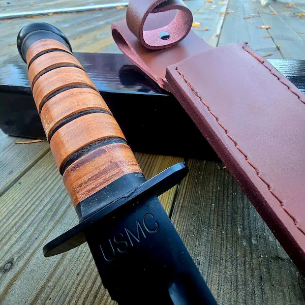 USMC Taktisk Bowie 38 cm – Molybden-vanadium & Läder – Knivmagasinet