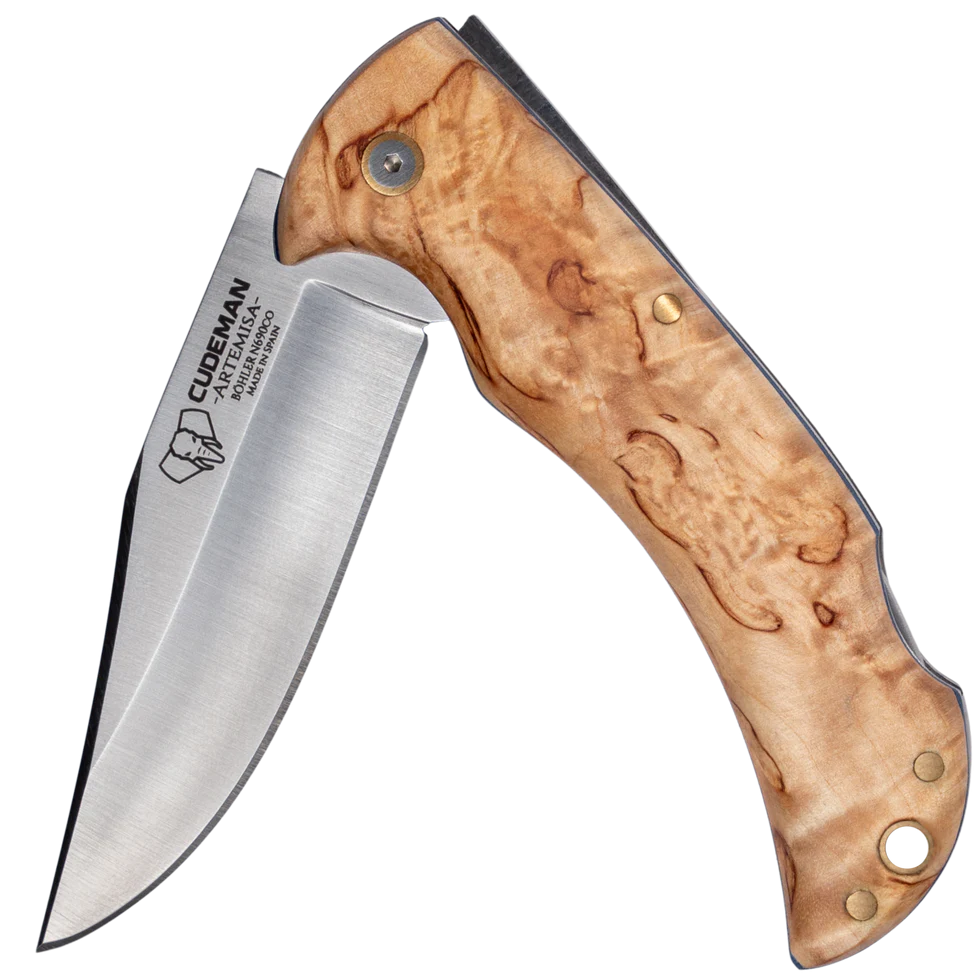 Cudeman Artemisa Curly Birch Jaktfällkniv N690Co | Knivmagasinet