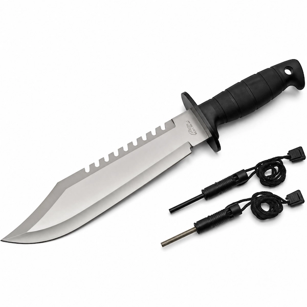 Stor Bowiekniv med Tändstål 38 cm | Knivmagasinet