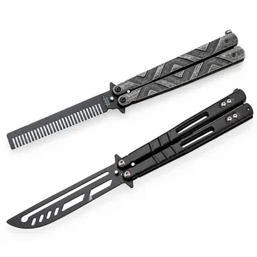 Butterfly Träningskniv Set 2 st | Balisong Trainer & Hair Comb