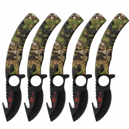 Jaktfällkniv med buköppnare 5-pack – Turtleman Team Jake camo 9,5 cm