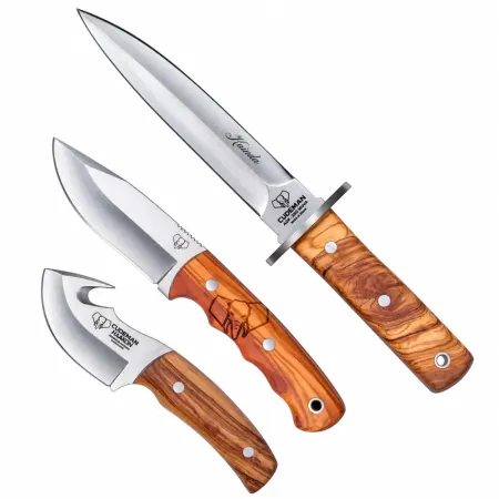 Cudeman knivset 3 delar i olivträ – Kainda, Alazán & Haakon, handgjorda
