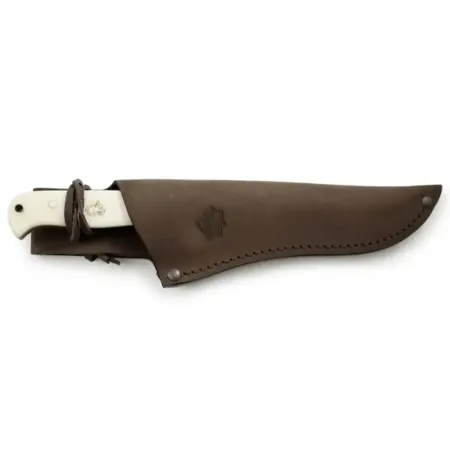 PUMA SGB Buffalo Hunter jaktkniv 14,4 cm – vitt ben, mässing och 1.4116-stål