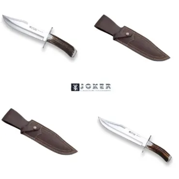 Bowieknivset Joker Bowie 20 & Bowie 25 – 20 + 24,5 cm handgjorda samlarknivar i trä och hjorthorn